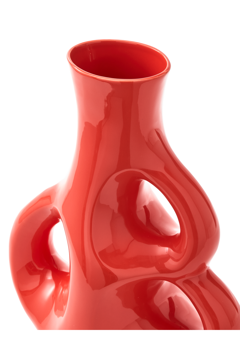 Red Stoneware Vase M | Pols Potten Three Ears | Oroatrade.com