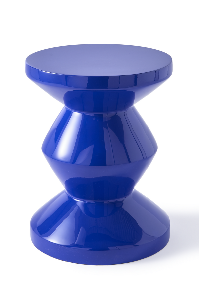 Dark Blue Molded Stool | Pols Potten Zig Zag | Oroatrade.com