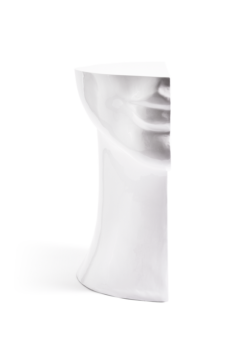 White Sculptural Chin Coffee Table | Pols Potten Head Left | Oroatrade.com