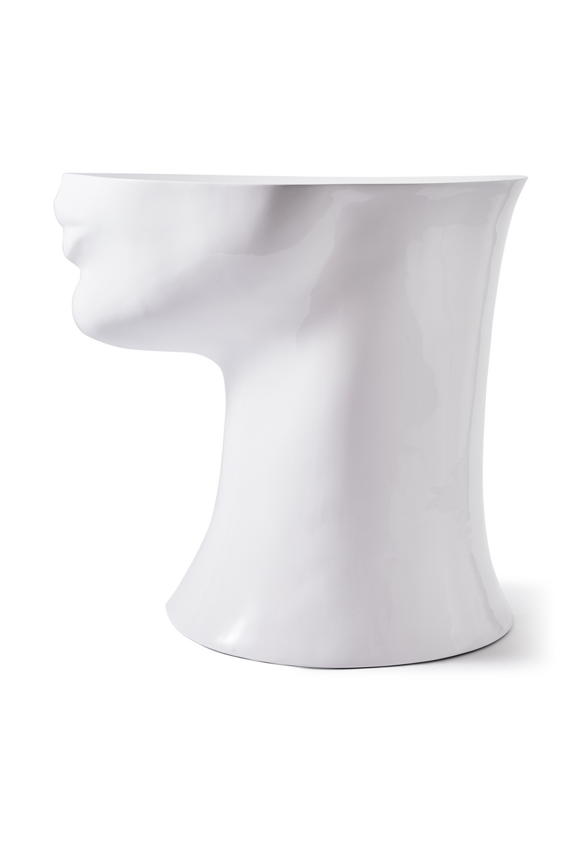 White Sculptural Chin Coffee Table | Pols Potten Head Right | Oroatrade.com
