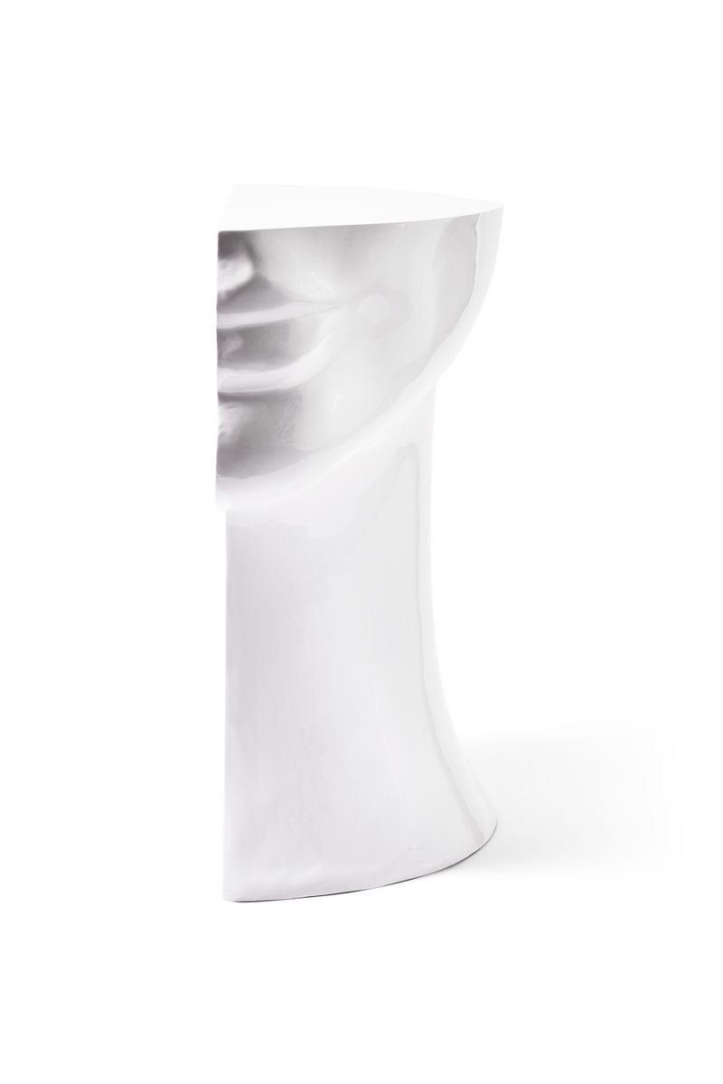 White Sculptural Chin Coffee Table | Pols Potten Head Right | Oroatrade.com