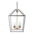 Contract furniture - Geometrical Black Framed 4-Light Chandelier - www.oroatrade.com