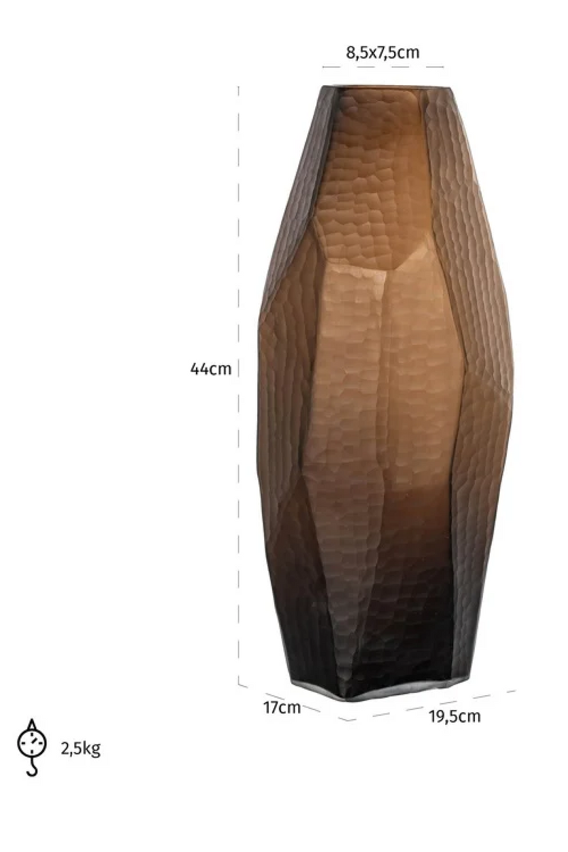 Amber Glass Faceted Vase | OROA Sadie | Oroatrade.com
