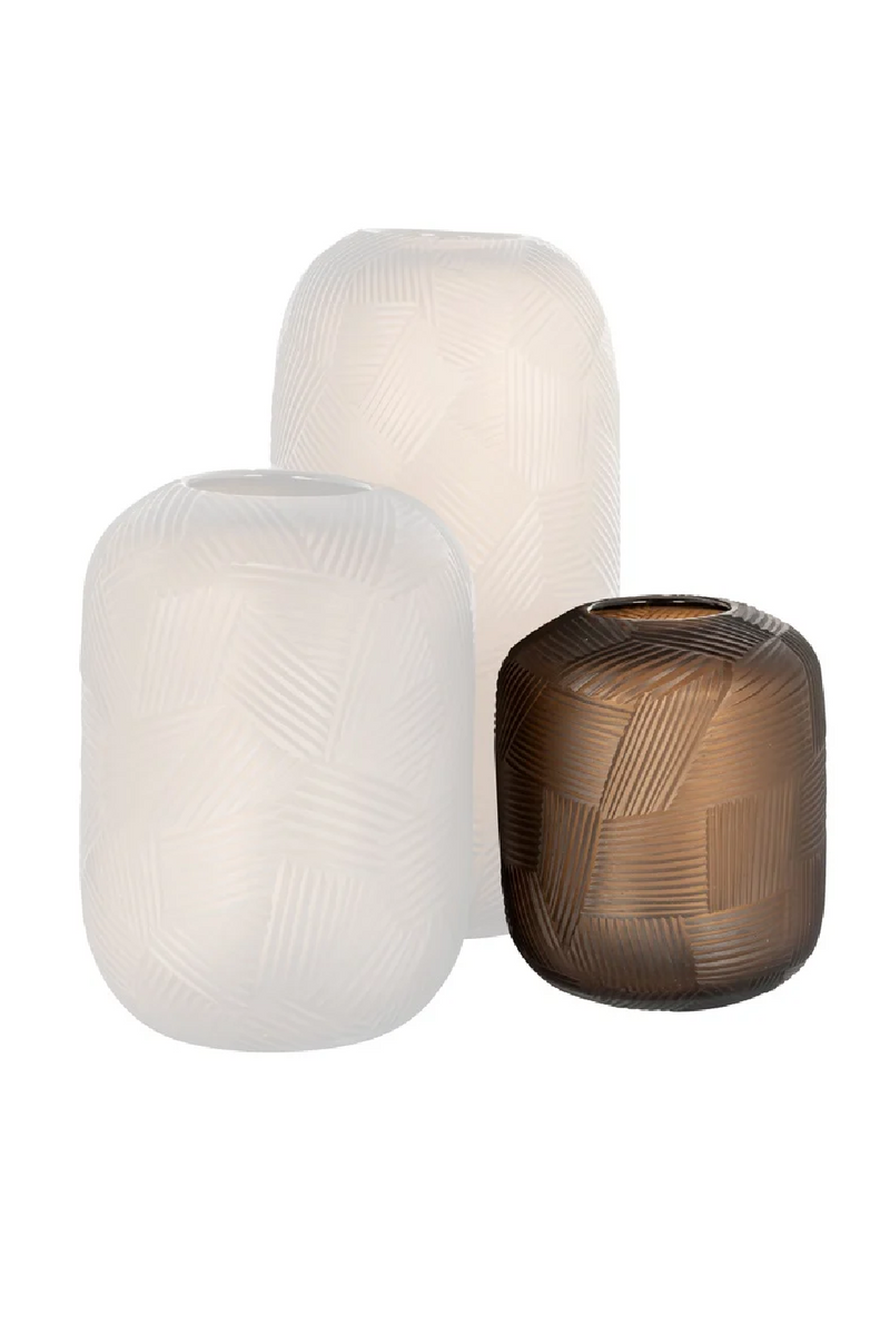 Amber Glass Ridged Vase | OROA Lea | Oroatrade.com