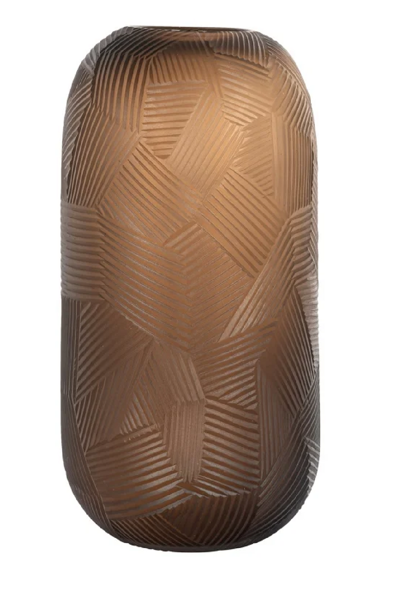 Amber Glass Ridged Vase | OROA Lea | Oroatrade.com