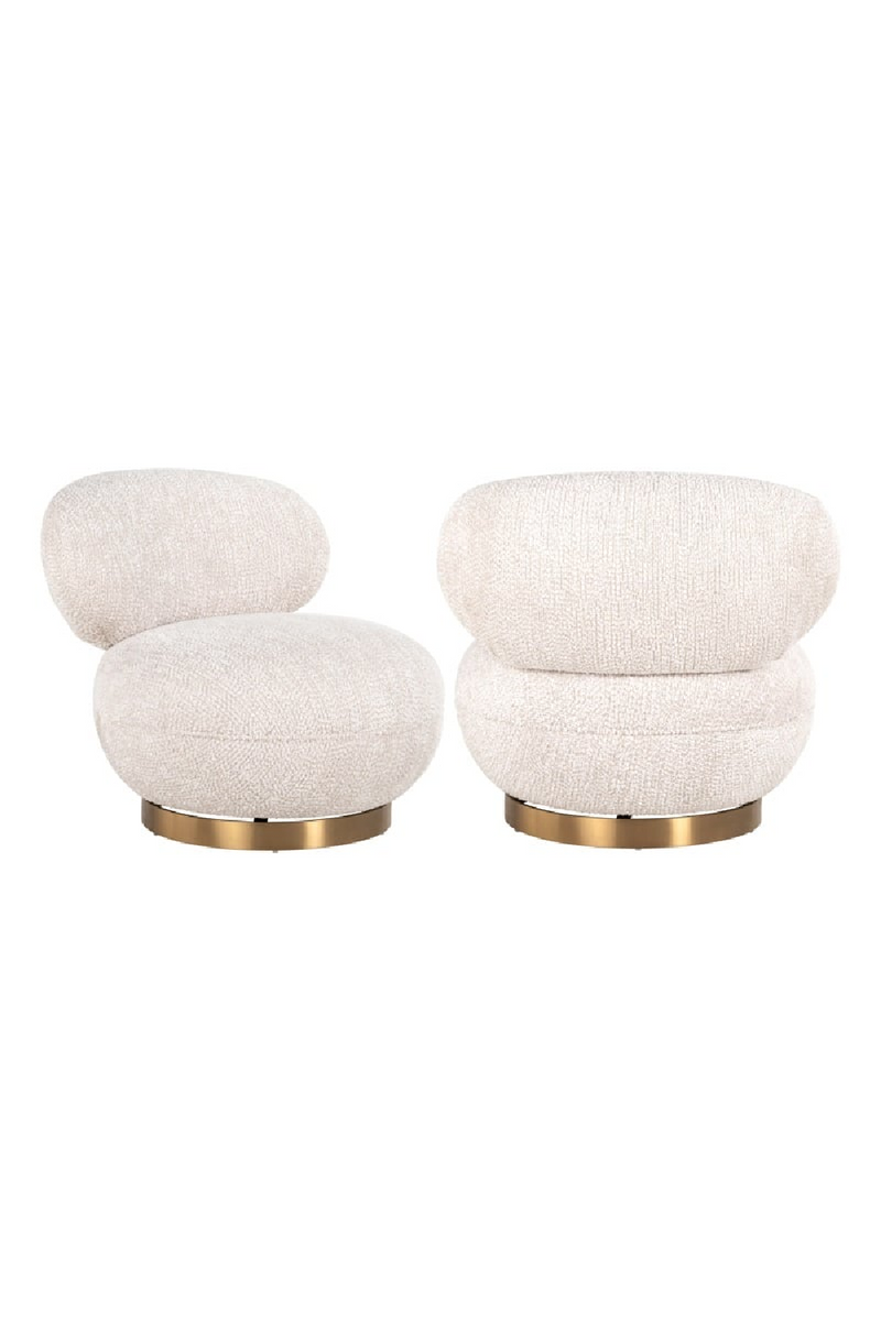 Cream Upholstered Swivel Easy Chair | OROA Jace | Oroatrade.com