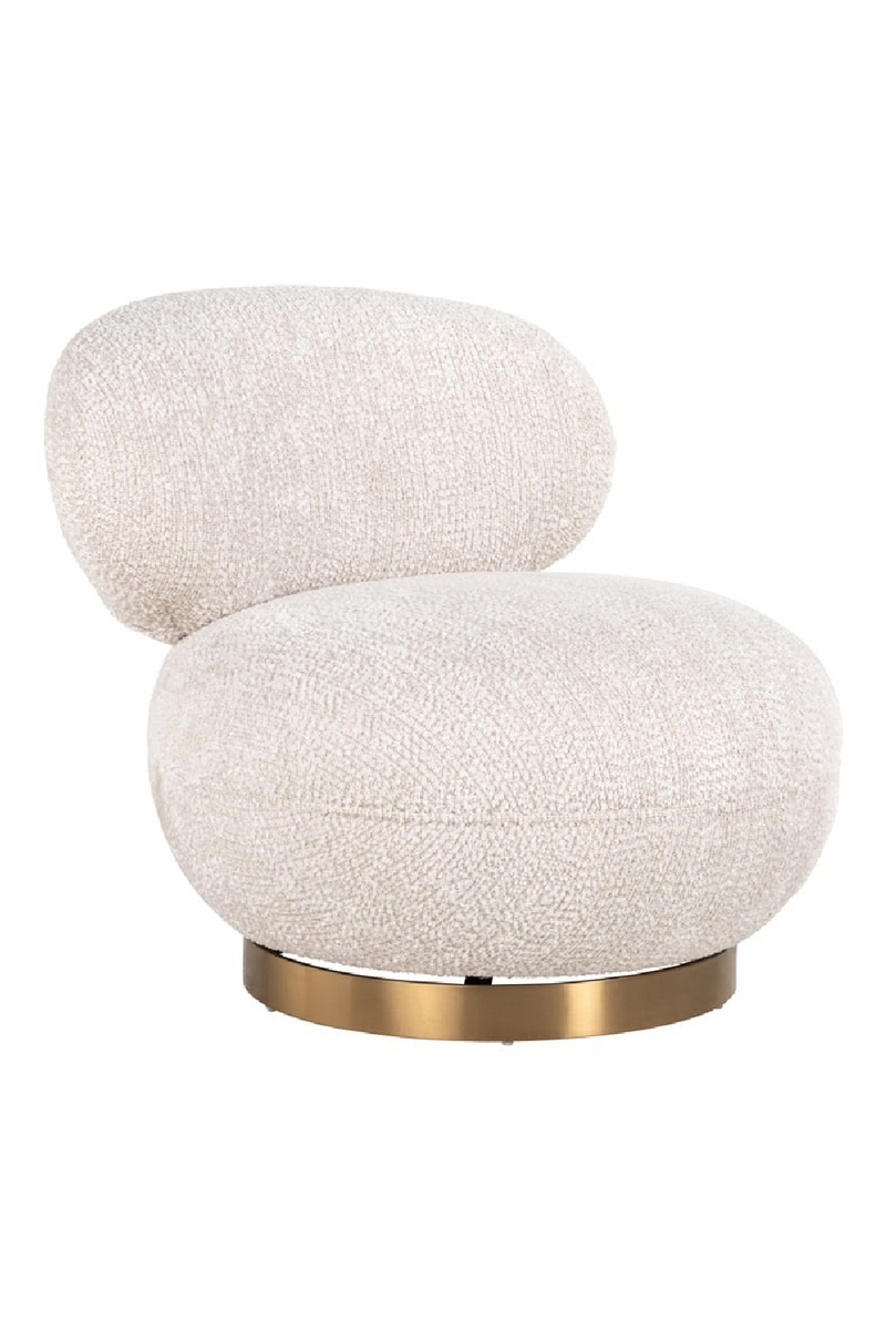 Cream Upholstered Swivel Easy Chair | OROA Jace | Oroatrade.com