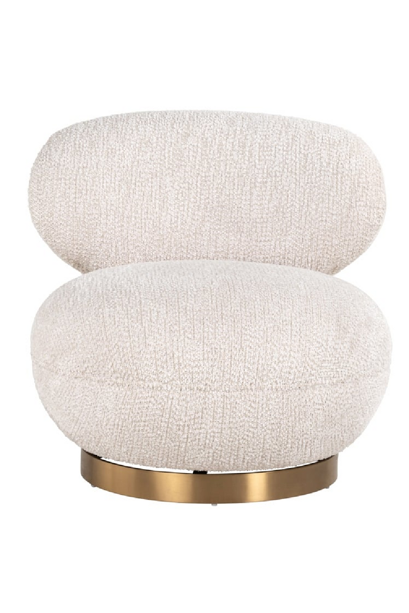 Cream Upholstered Swivel Easy Chair | OROA Jace | Oroatrade.com