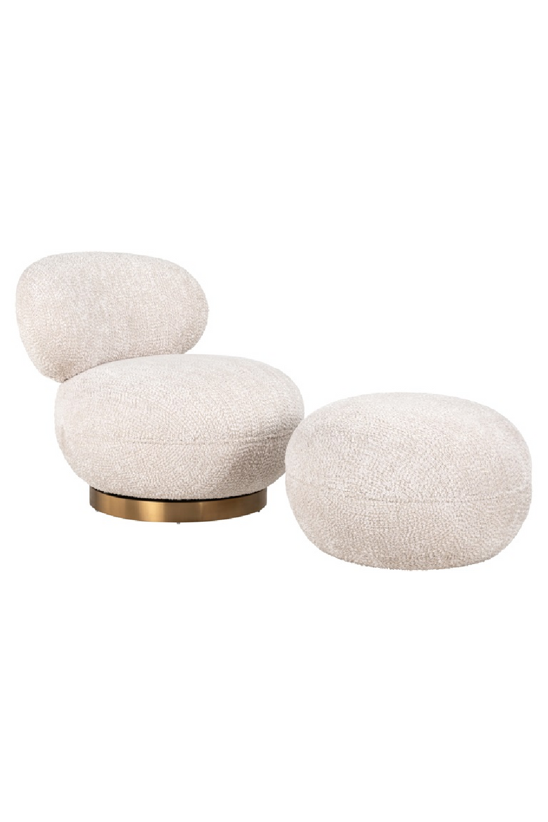 Cream Upholstered Swivel Easy Chair | OROA Jace | Oroatrade.com