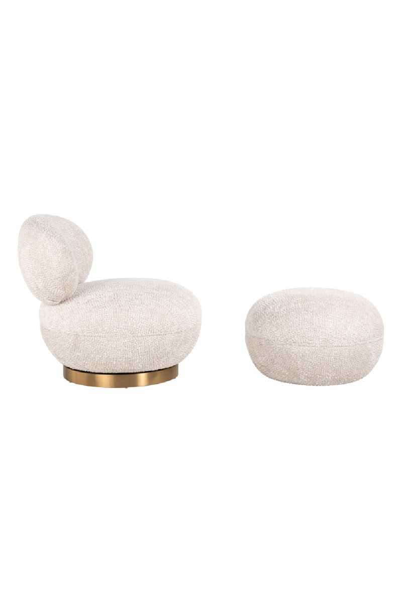 Cream Upholstered Swivel Easy Chair | OROA Jace | Oroatrade.com