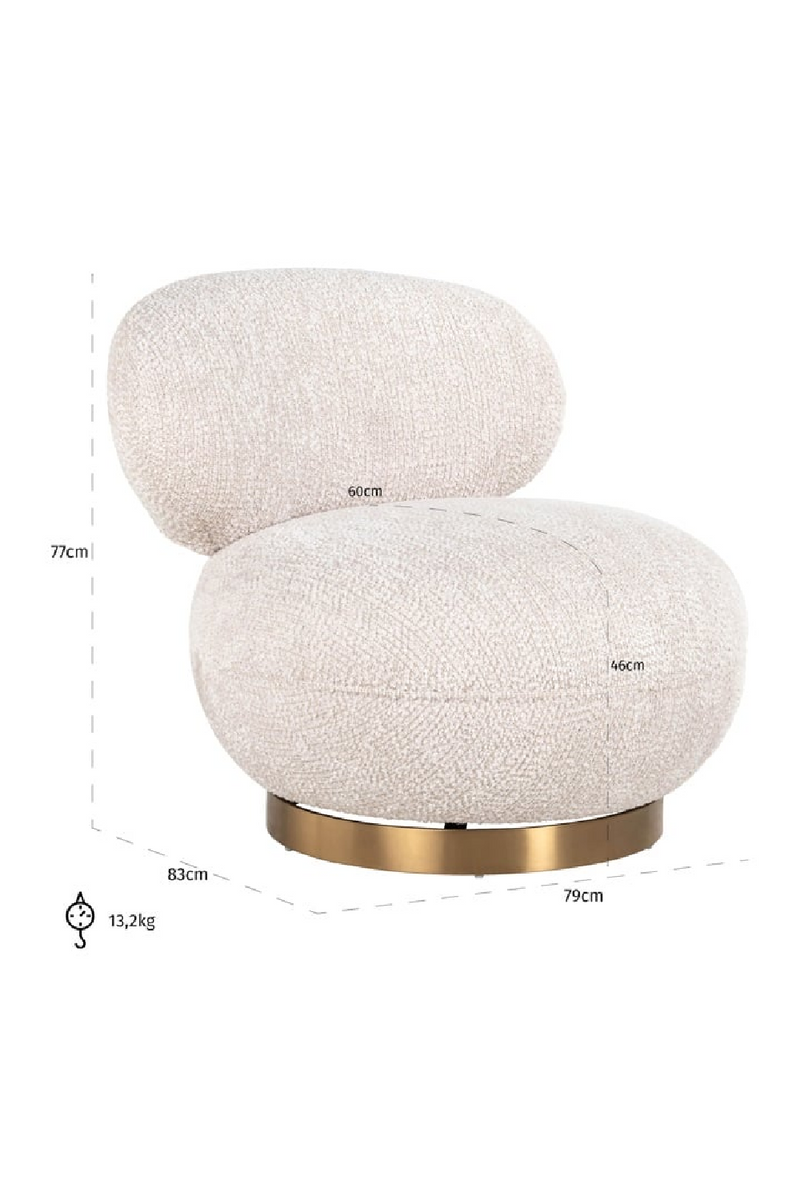 Cream Upholstered Swivel Easy Chair | OROA Jace | Oroatrade.com