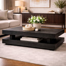 H-Shape Black Oak Coffee Table | Richmond Interiors Oakura