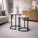 White Marble Nesting End Tables (2) | Richmond Interiors Lexington