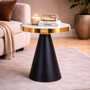 Round Marble Pedestal Side Table | Richmond Interiors Odin