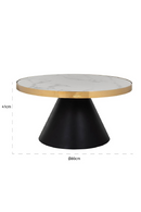 Gold Framed Marble Pedestal Coffee Table | Richmond Interiors Odin | Oroatrade.com