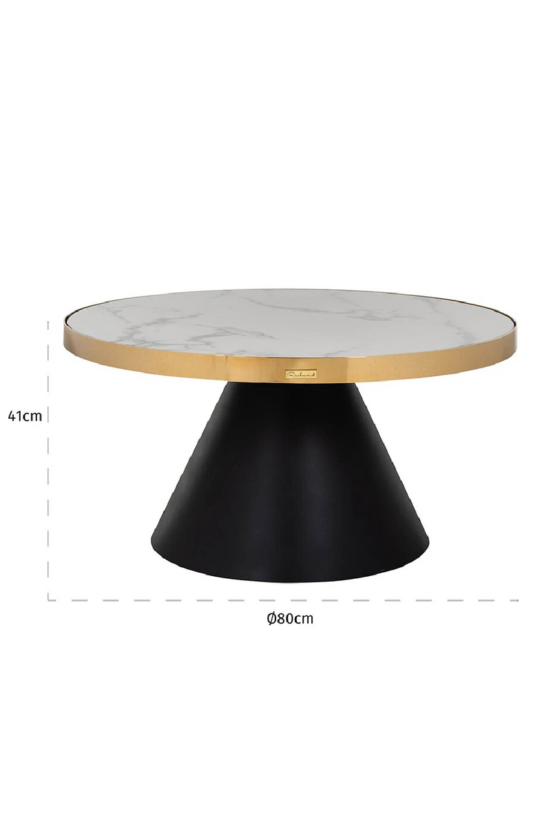 Gold Framed Marble Pedestal Coffee Table | OROA Odin | OROATRADE.com