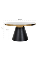 Gold Framed Marble Pedestal Dining Table | Richmond Interiors Odin | Oroatrade.com