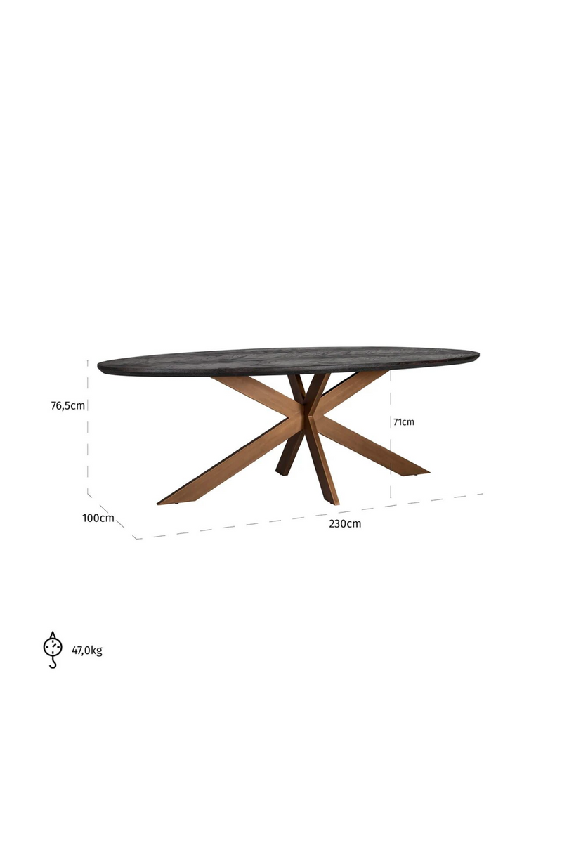 Oval Black Oak Dining Table | OROA Blackbone | Oroatrade.com