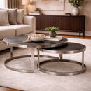 Round Silver Nesting Coffee Tables (2) | Richmond Interiors Blackbone