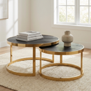 Round Gold Nesting Coffee Table | Richmond Interiors Blackbone