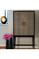 Wood Framed Leather Bar Cabinet | Richmond Interiors Bloomingville | Oroatrade.com
