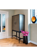 Wood Framed Leather Bar Cabinet | Richmond Interiors Bloomingville | Oroatrade.com