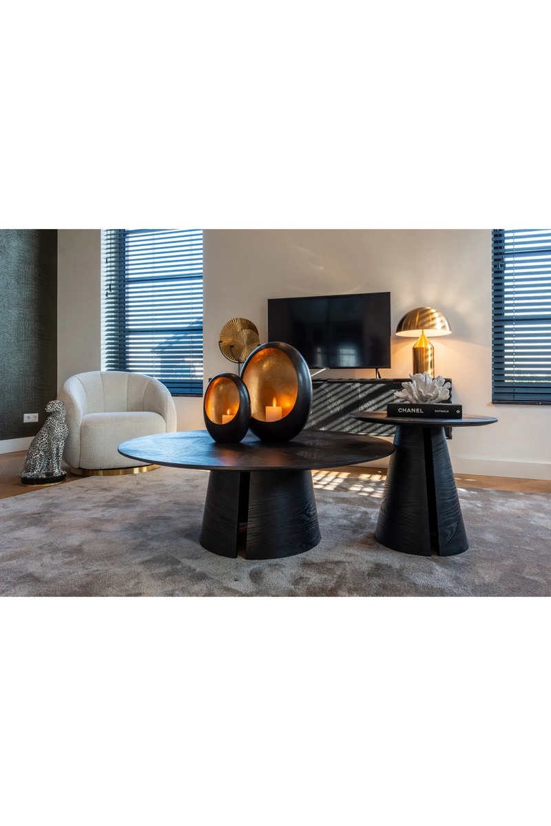 Black Oak Pedestal End Table | OROA Blax | Oroatrade.com