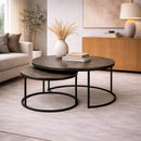 Round Gold Aluminum Nesting Coffee Tables (2) | Richmond Interiors Asher