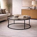 Round Silver Tray Coffee Table | Richmond Interiors Lyam