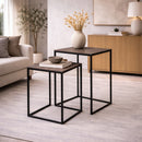 Square Gold Aluminum Nesting Coffee Tables (2) | Richmond Interiors Finn