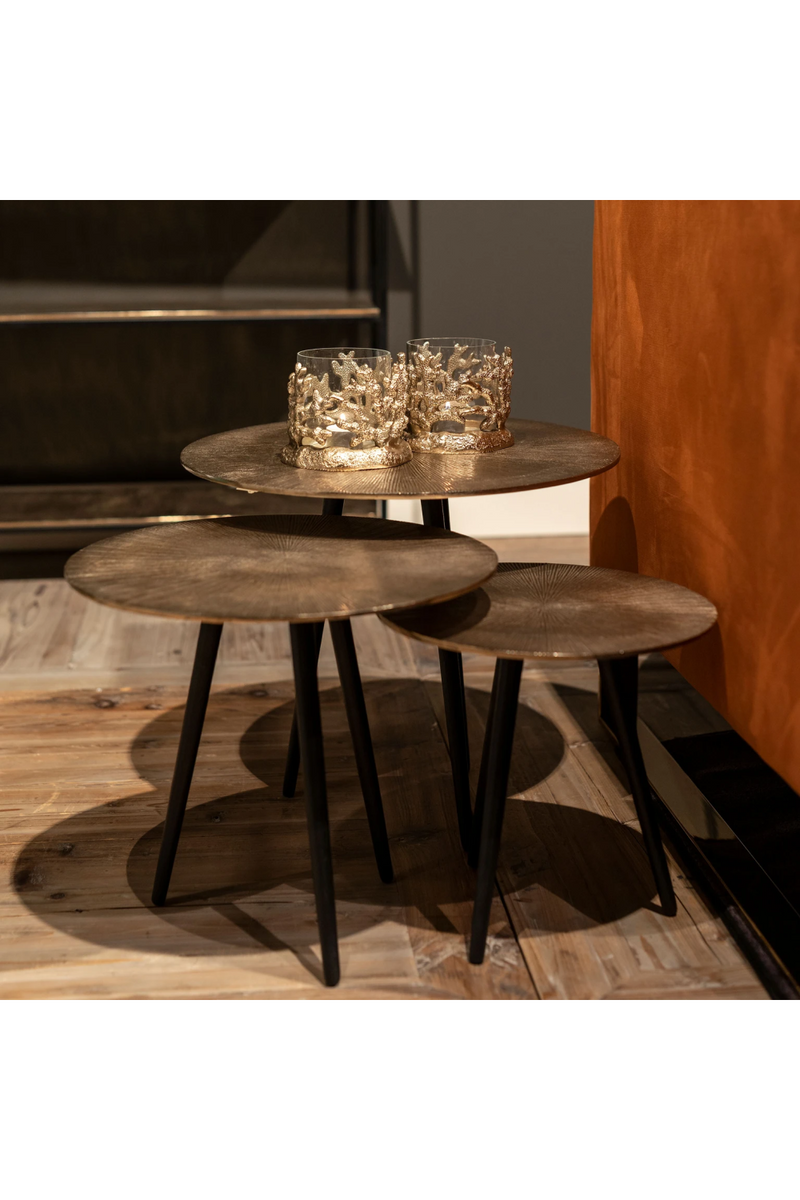 Round Aluminum Coffee Table Set (3) | OROA Vittorio | Oroatrade.com