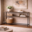 Champagne Gold Double Shelf Console Table | Richmond Interiors Chandon