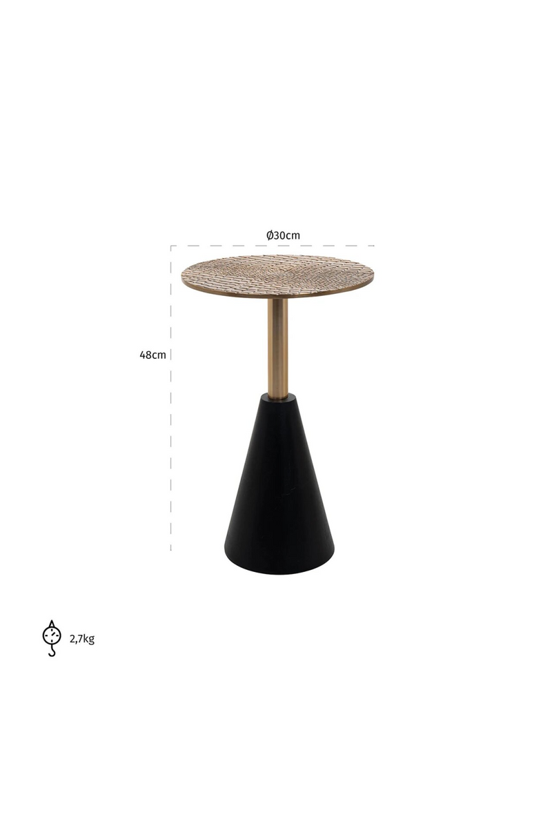 Golden Aluminum Pedestal Side Table S | OROA Cobra | OROATRADE.com