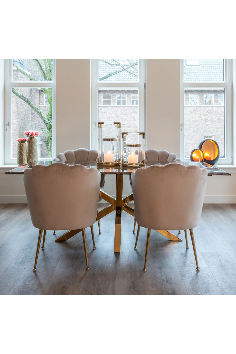 Gold Base Marble Dining Table | OROA Conrad | OROATRADE.com