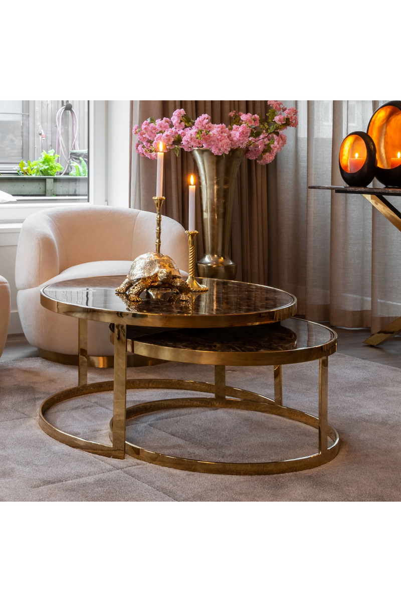 Gold Framed Marble Nesting Coffee Table | OROA | Oroatrade.com