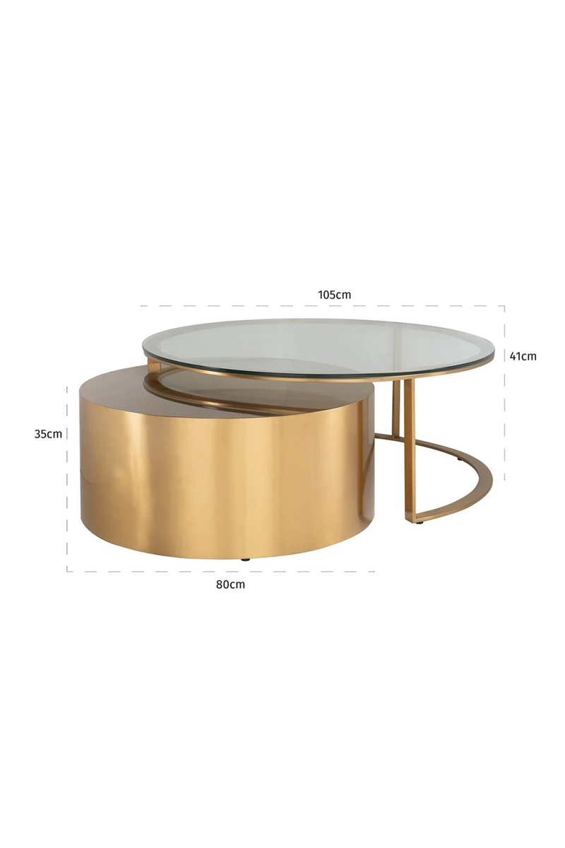 Round Golden Nesting Coffee Tables | OROA Orlan | Oroatrade.com