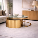 Round Golden Nesting Coffee Tables (2) | Richmond Interiors Orlan
