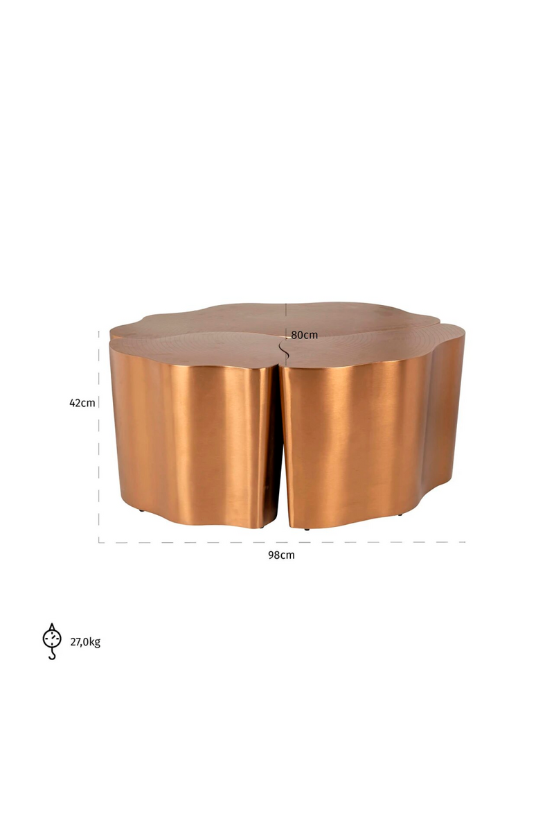 Abstract Shaped Gold Coffee Tables Set (3) | OROA Tree | OROATRADE.com