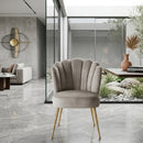 Scalloped Khaki Velvet Chair | Richmond Interiors Pippa