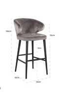 Stone Velvet Bar Stool | Richmond Interiors Indigo | Oroatrade.com