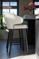 White Bouclé Bar Stool | Richmond Interiors Indigo | Oroatrade.com