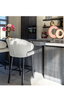 White Bouclé Bar Stool | Richmond Interiors Indigo | Oroatrade.com