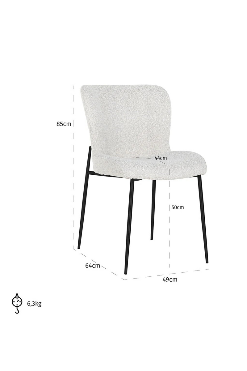 Minimalist White Bouclé Chair | OROA Darby | OROATRADE.com