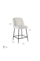 White Bouclé Counter Stool | Richmond Interiors Pulitzer | Richmond InteriorsTRADE.com