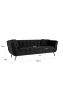 Anthracite Velvet Channel Stitched Sofa | Richmond Interiors Huxley | Oroatrade.com