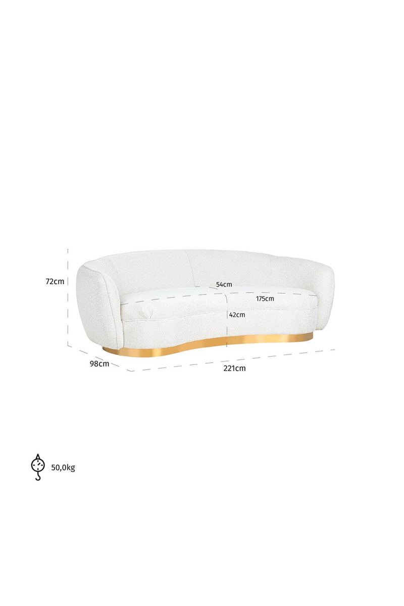 White Bouclé Tub Sofa | OROA Waylon | OROATRADE.com
