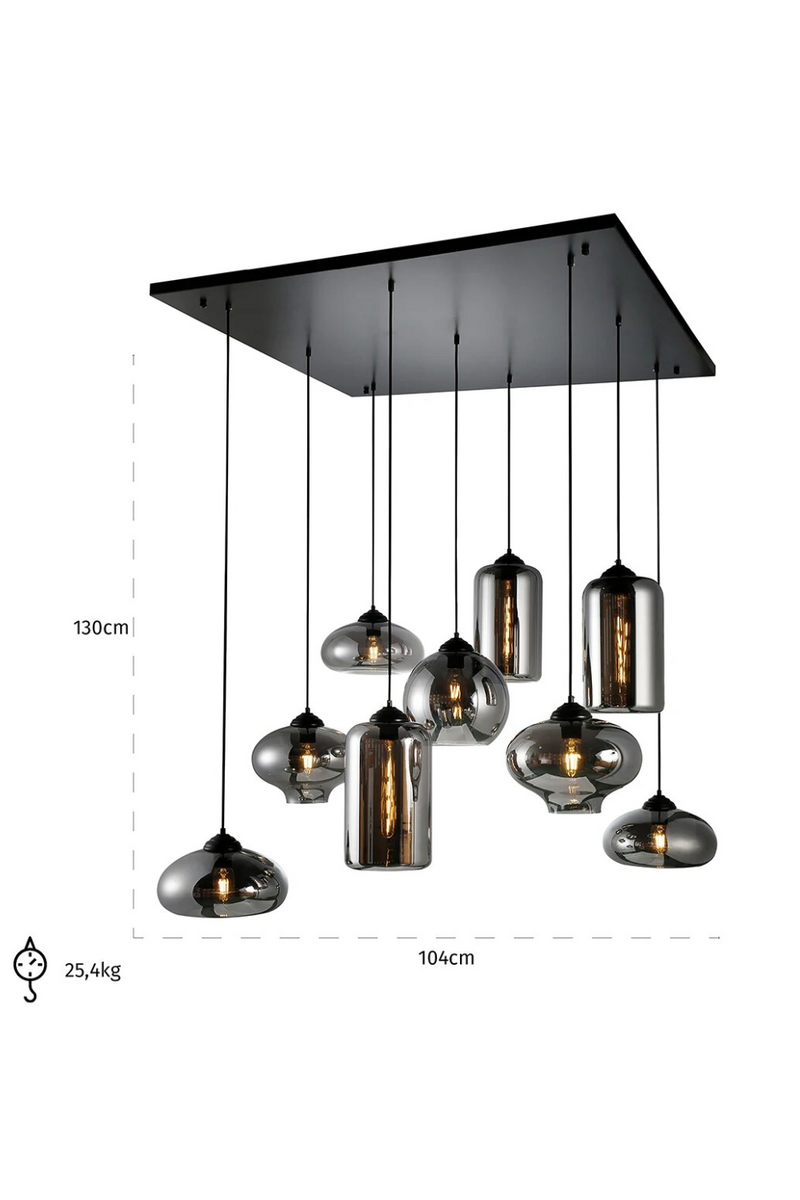 Black Glass Hanging Lamp | OROA Axelle | OROATRADE.com