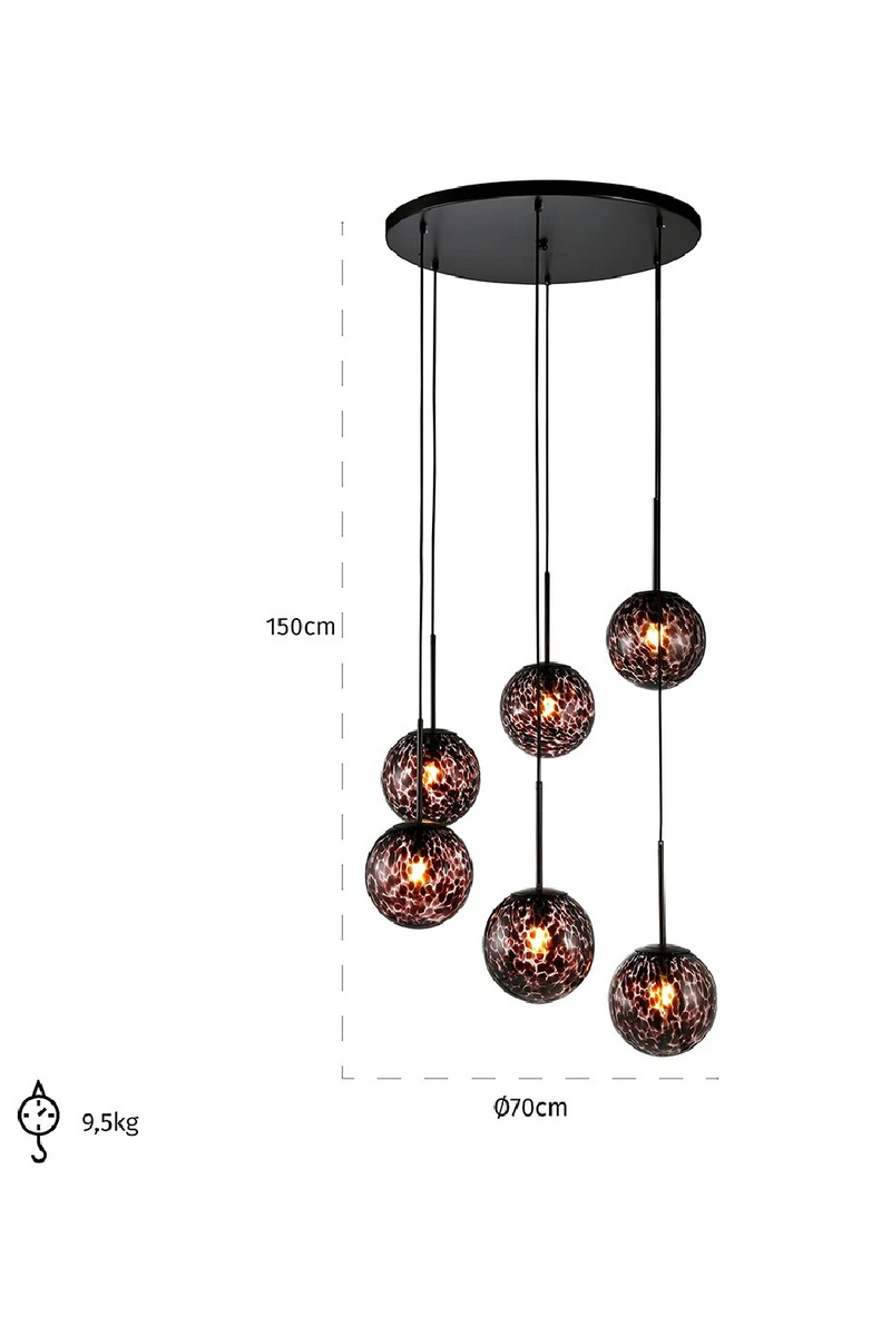 Six Glass Orb Hanging Lamp | OROA Kyana | OROATRADE.com