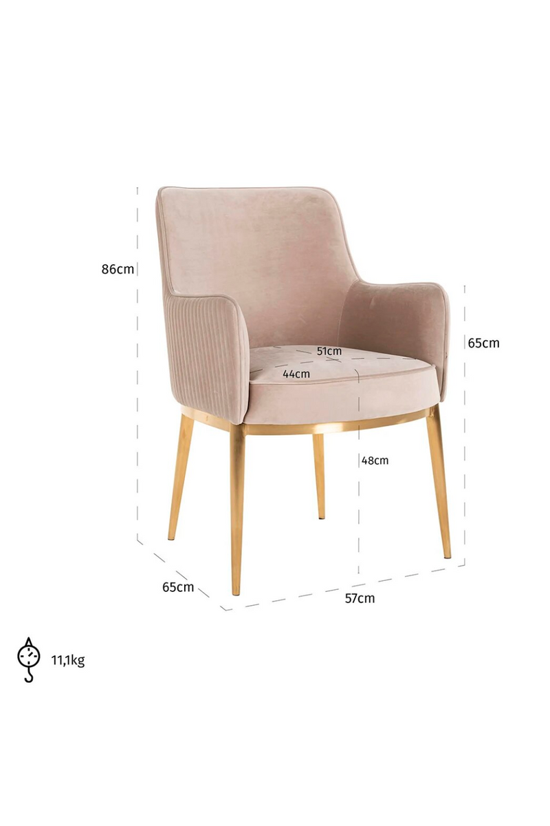 Velvet Dining Armchair | OROA Breeze | Oroatrade.com