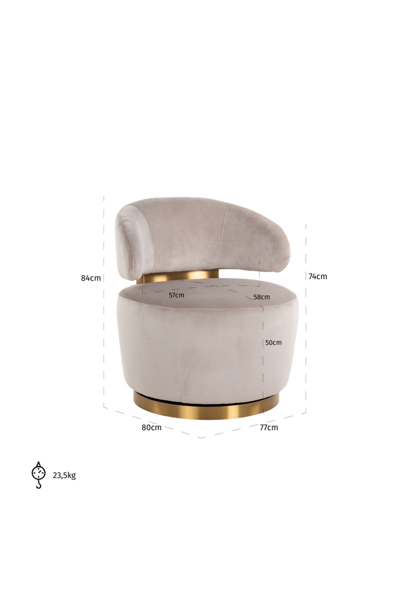 Modern Velvet Swivel Chair | OROA Maxime